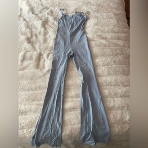 Aritzia light blue Divinity flare jumpsuit